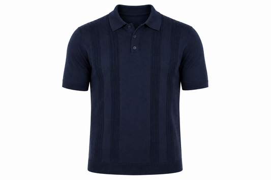 Sweater Knit Polo - Navy