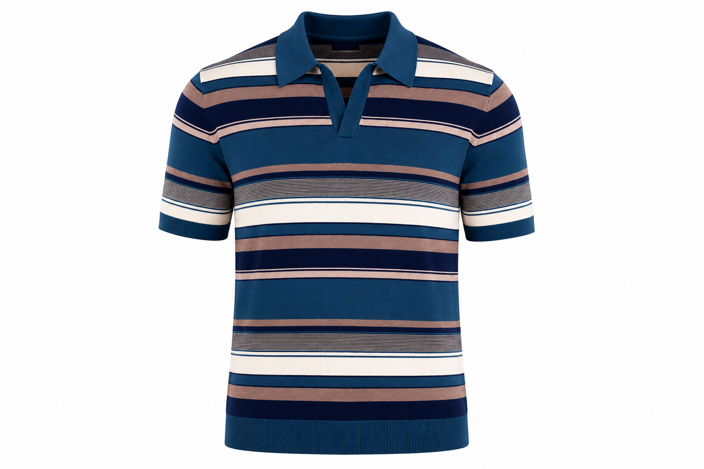 Johnny Collar Sweater Knit Polo - Navy Multi