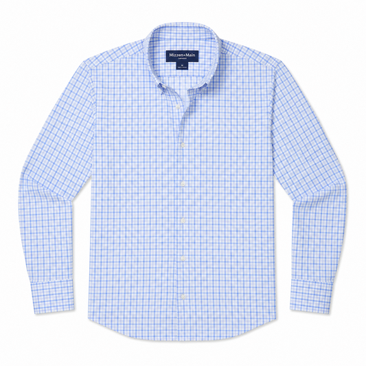 Leeward  Dress Shirt - Skyline Blue Miles Plaid