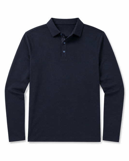 The Barakett Long Sleeve Herringbone Polo