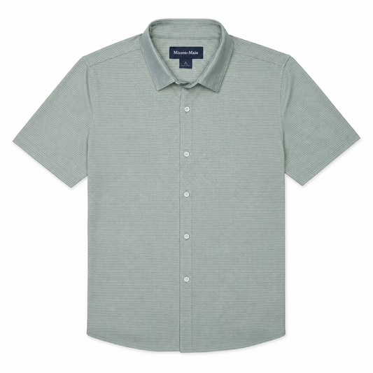 Leeward Short Sleeve - Pale Green Dot Stripe