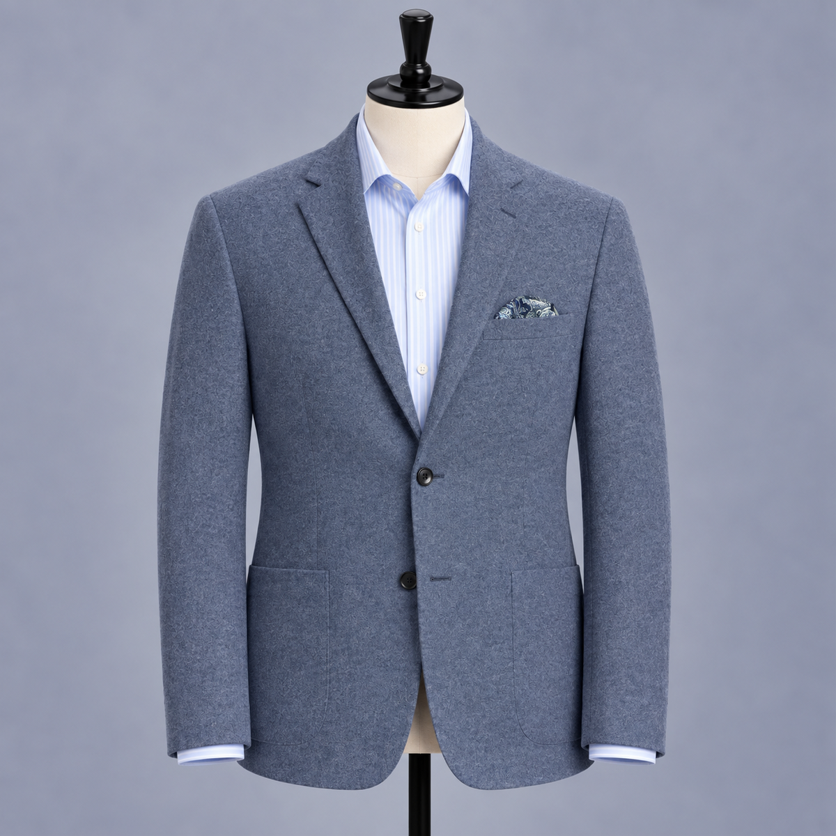 Solid Wool Jacket - Blue