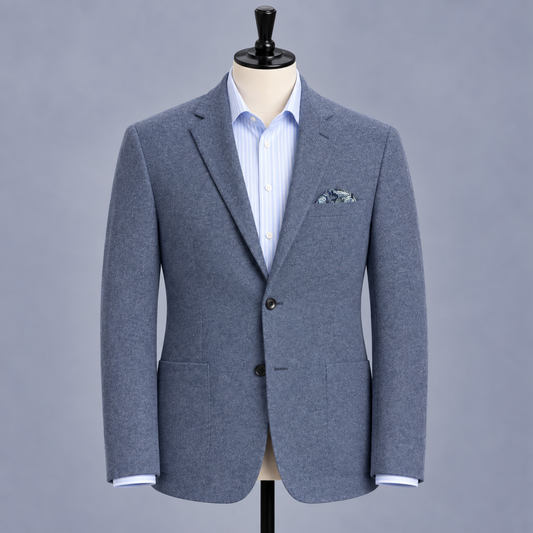 Solid Wool Jacket - Blue