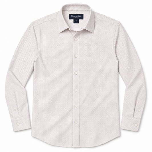 Leeward  Dress Shirt - White Circle Texture
