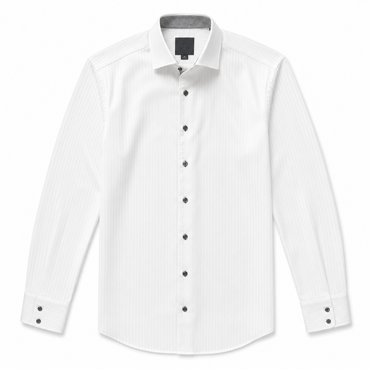 Tonal Stripe Shirt - White