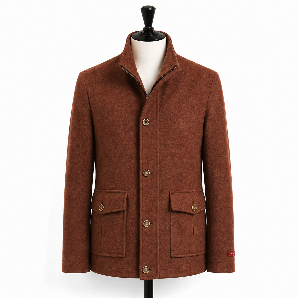 Wool/Cashmere Safari Sport Jacket - Rust