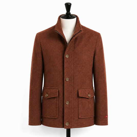 Wool/Cashmere Safari Sport Jacket - Rust