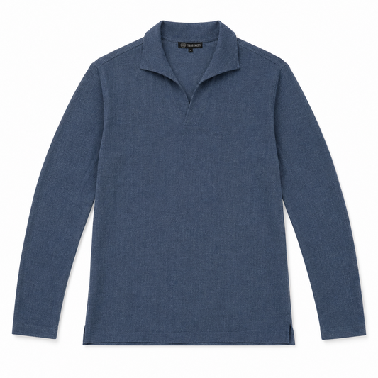 Johnny Collar Sweater - Indigo
