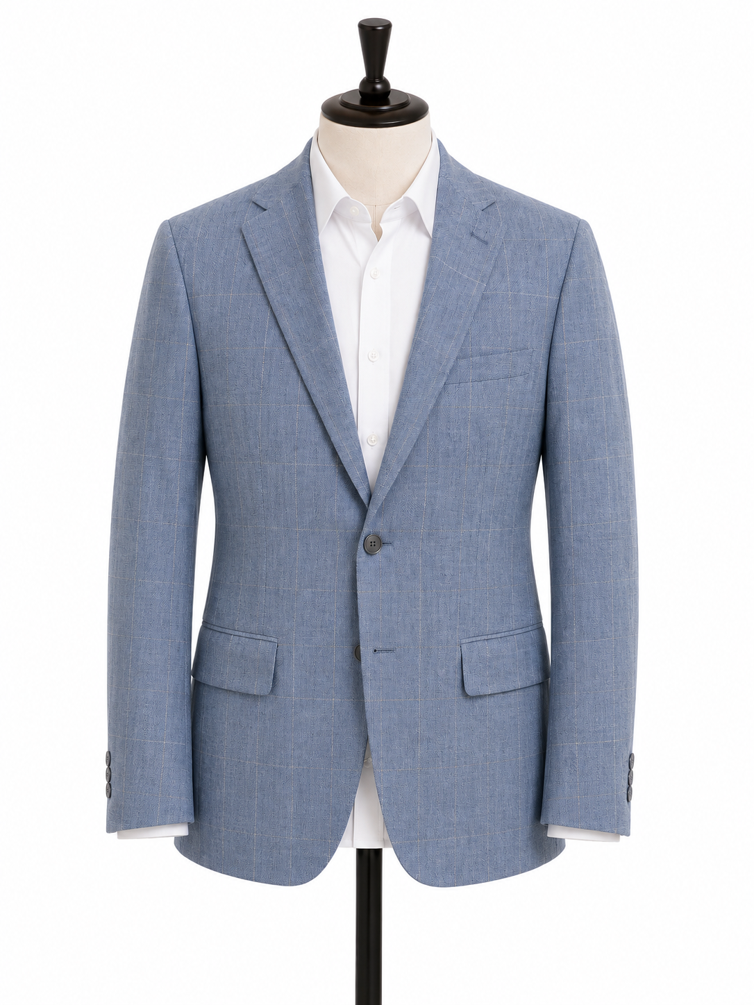 Windowpane Sport Jacket - Light Blue & Beige