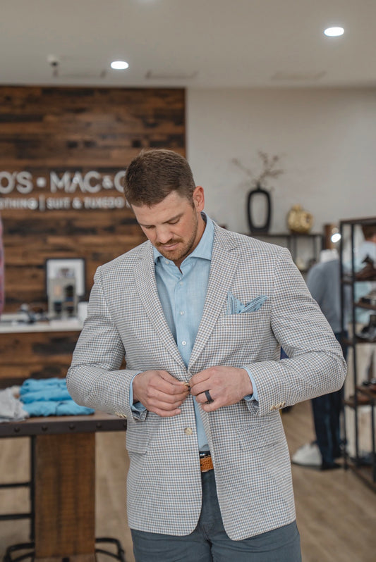 Soft Blue Houndstooth Suit
