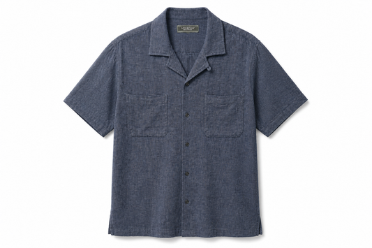 Button Up Camp Shirt - Navy
