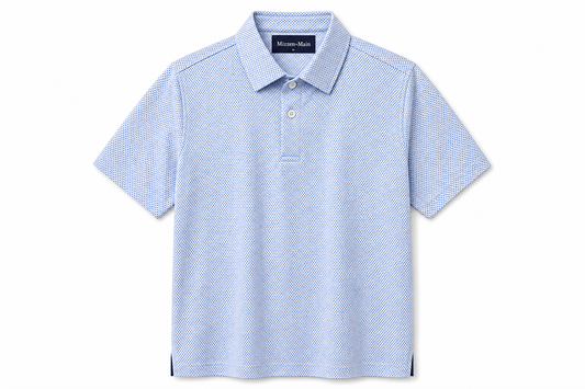 Halyard Short Sleeve Polo - Skyline Blue Tight Diamond