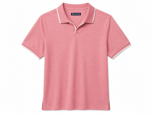 Rose Open Collar Polo