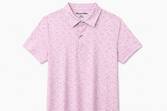 Versa Polo - Pink Azaleas Outline