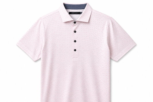 Ghost Thistle Short Sleeve Polo - Pink Sky