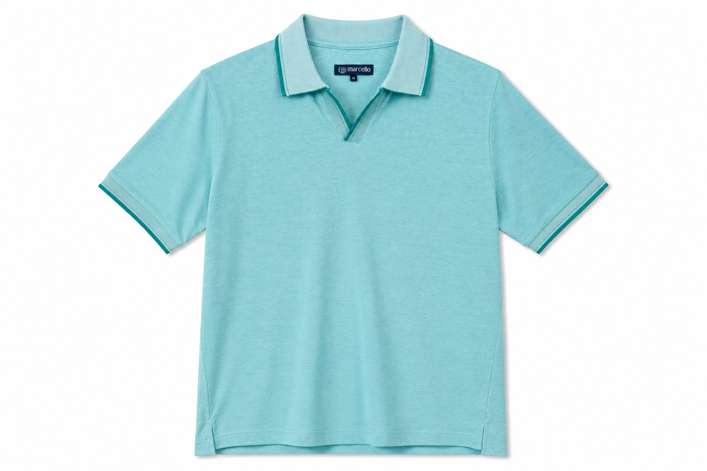Teal Open Collar Polo