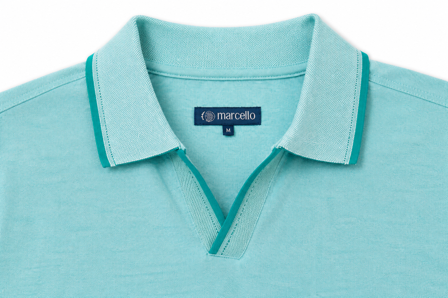 Teal Open Collar Polo