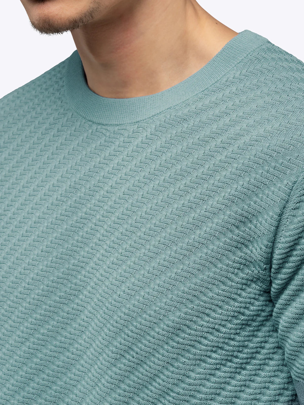 Riviera Texture Tee - Sterling Blue