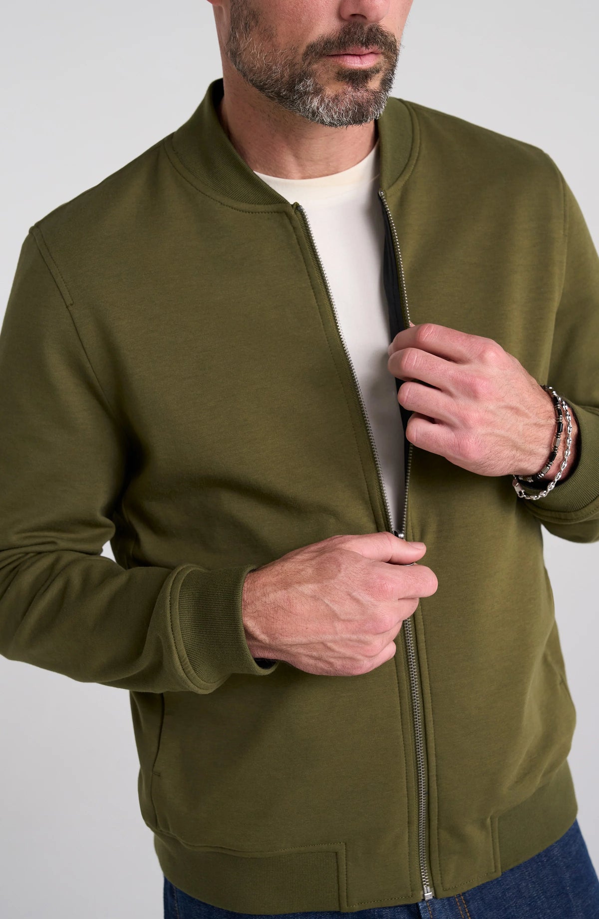 Reversible Bomber Jacket - Black and Olive