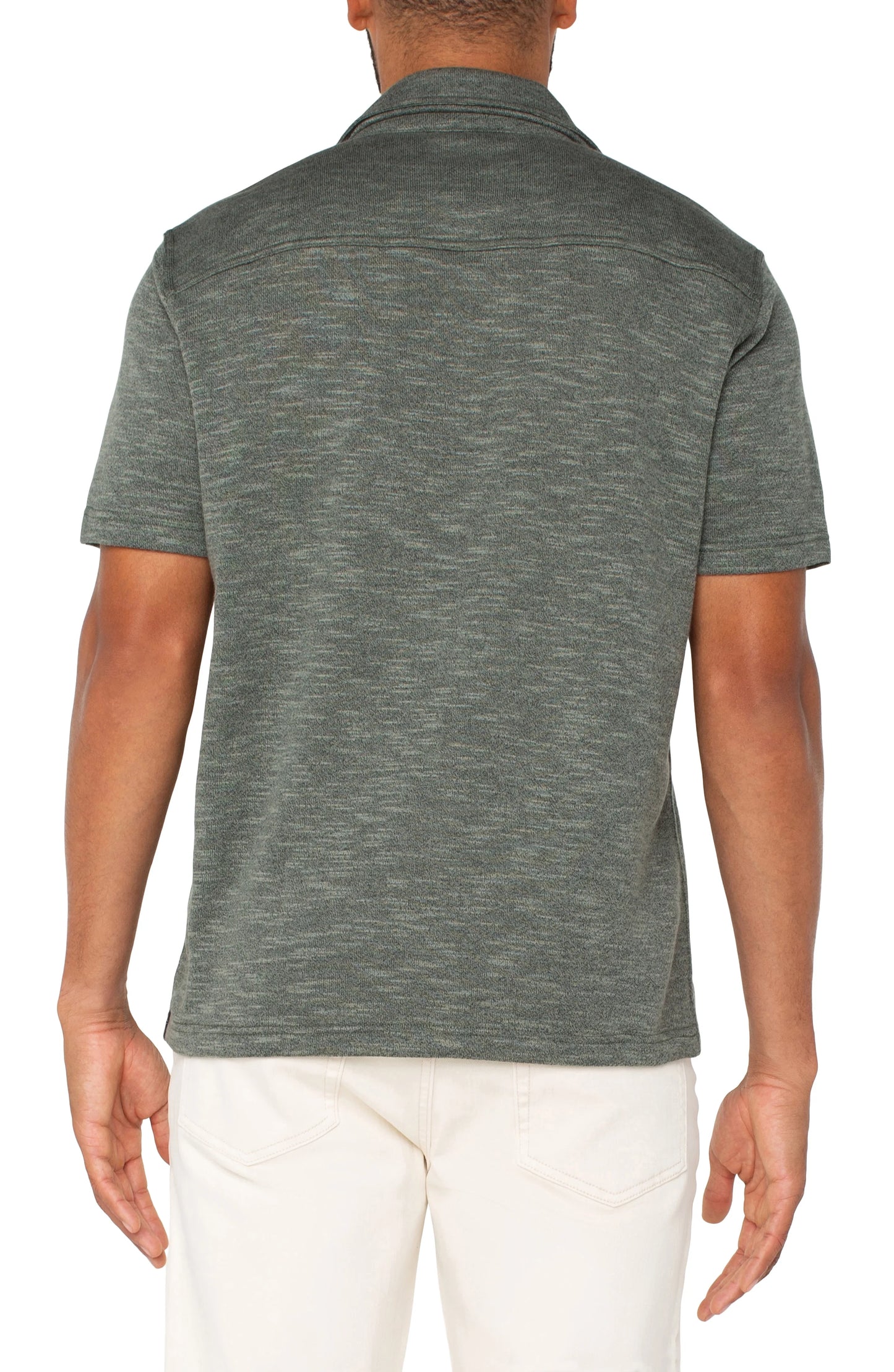 Button Up Short Sleeve Shirt - Heather Sage