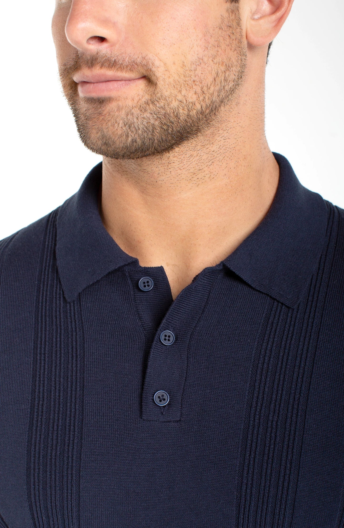 Sweater Knit Polo - Navy
