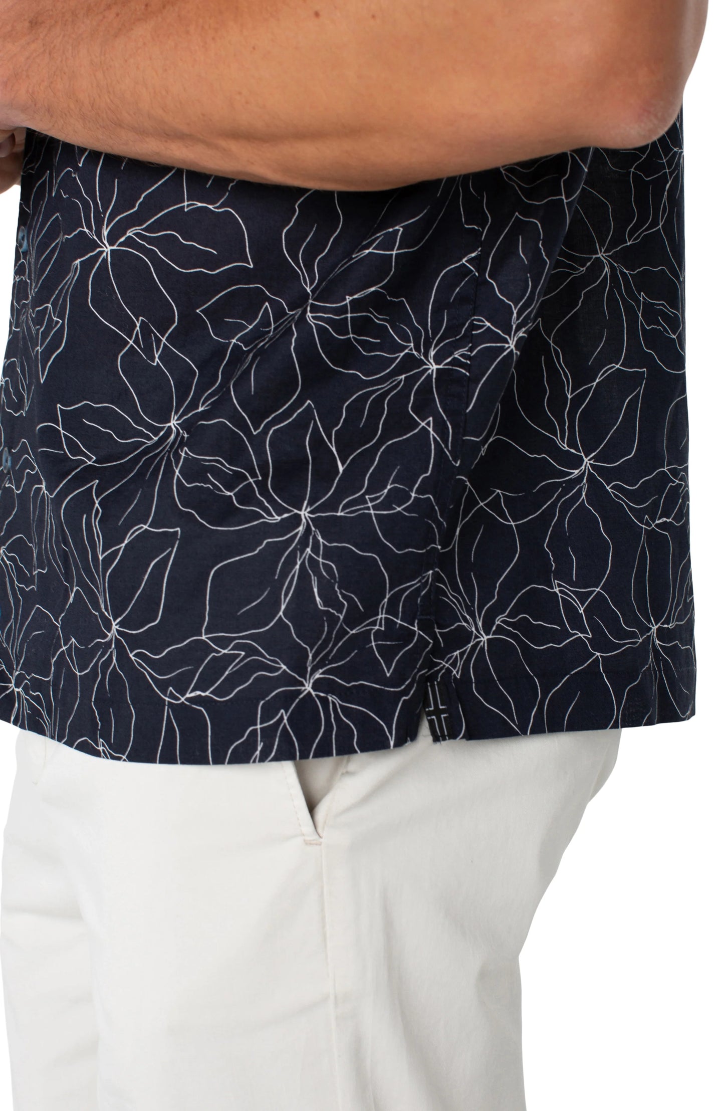 Button Up Short Sleeve Shirt -Navy