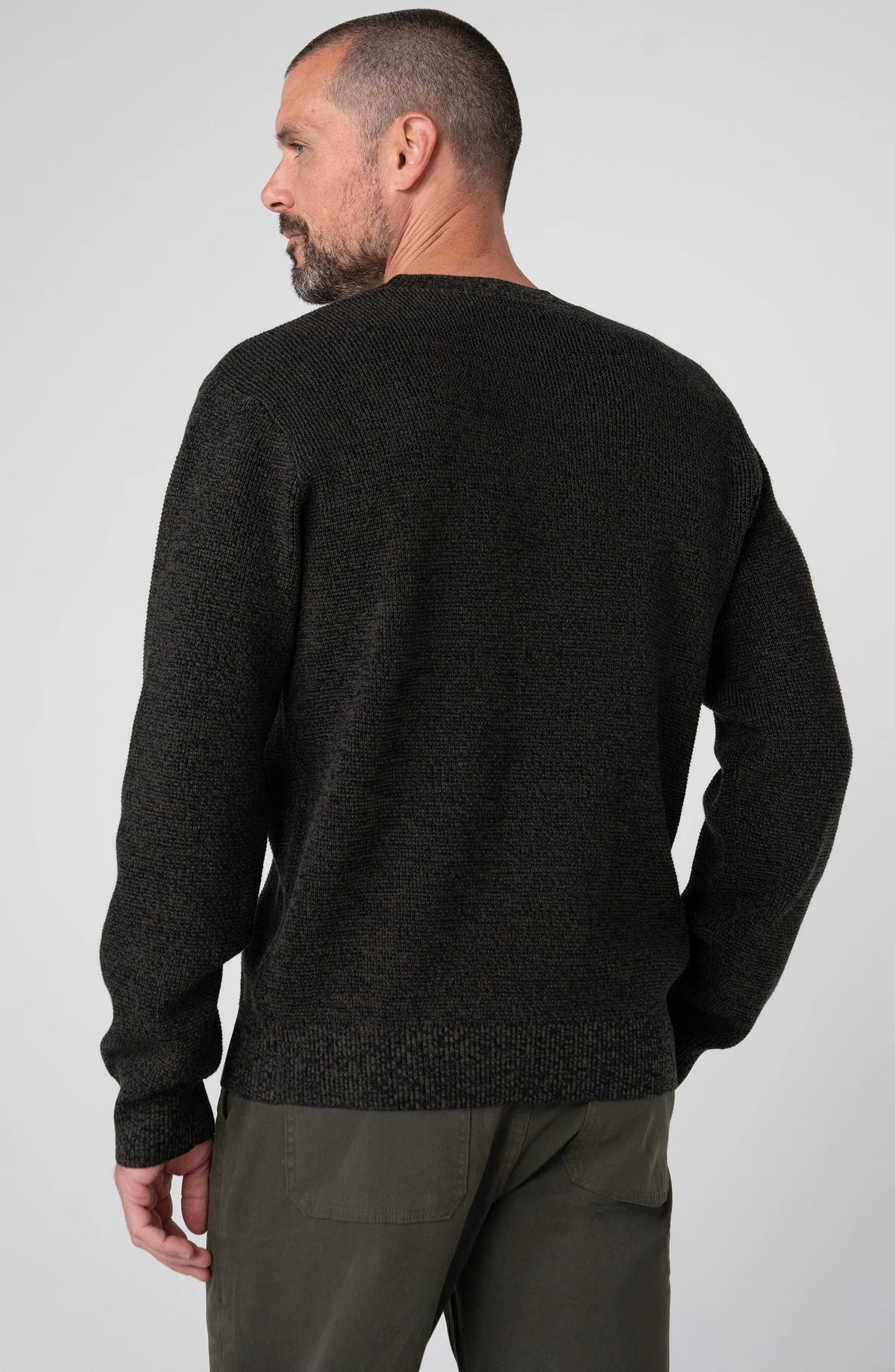 Long Sleeve Crew Neck Sweater - Olove  Black