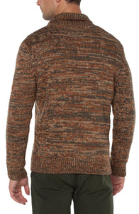 Buttom Cardigan Sweater - Bottle Green Rust Multi