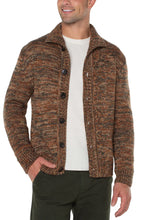 Load image into Gallery viewer, Buttom Cardigan Sweater - Bottle Green Rust Multi
