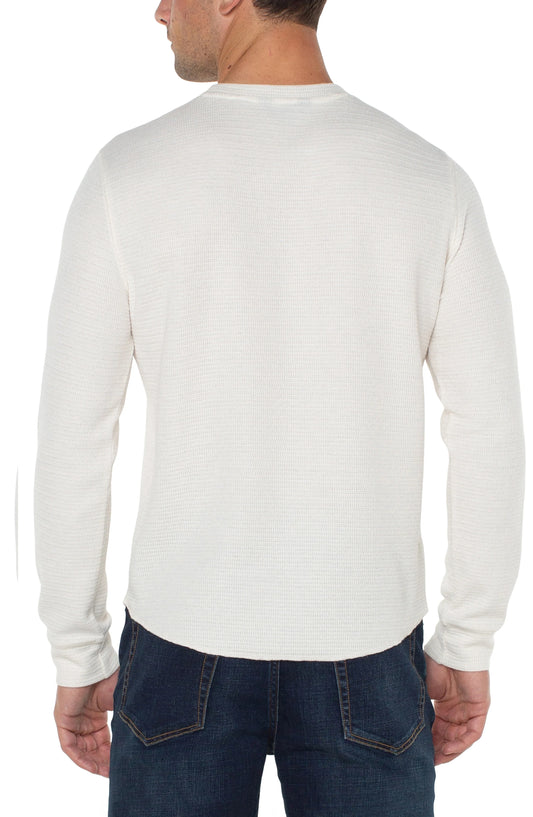 Waffle Long Sleeve Crew Neck - Cream
