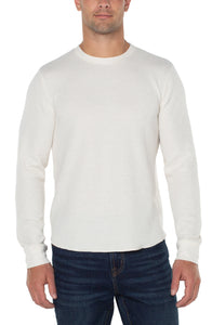 Waffle Long Sleeve Crew Neck - Cream