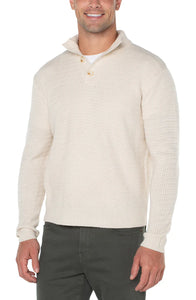 Button Mock Neck Sweater - Cream