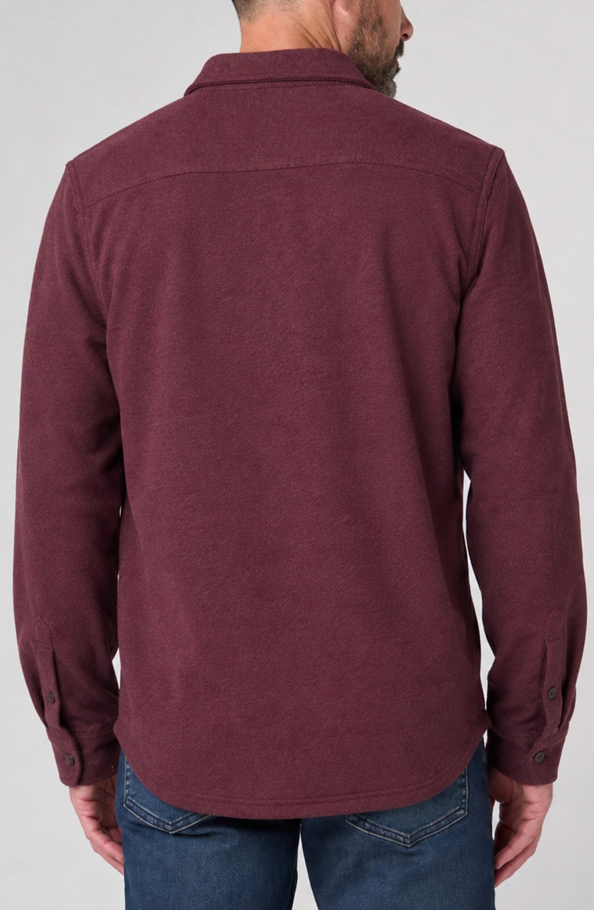 Long Sleeve Button Up Knit Shirt - Windsor wine