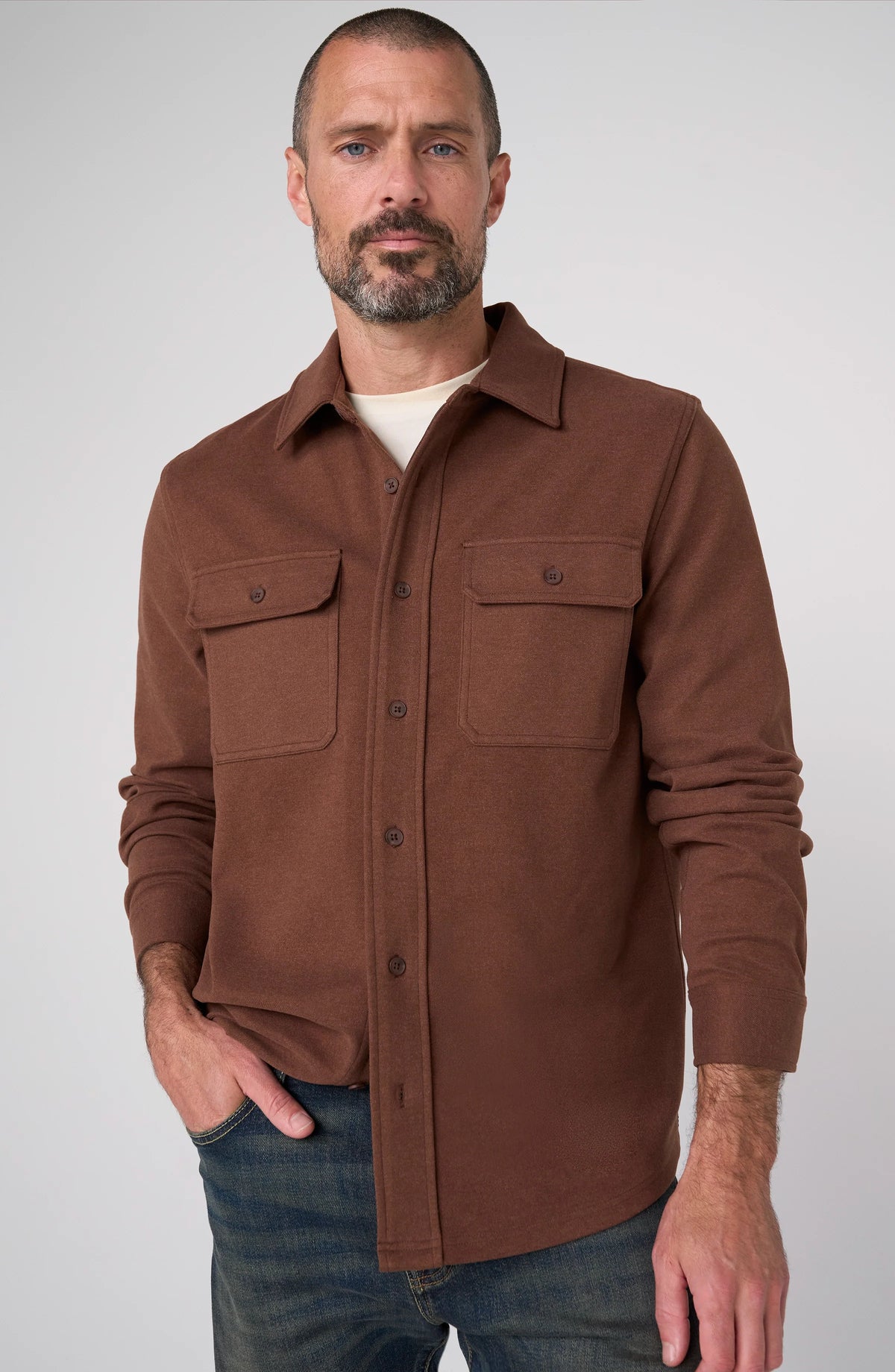 Flap Pocket Overshirt - Chocolate Sauce