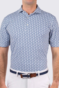 Collins Performance Polo - White/Navy Collins