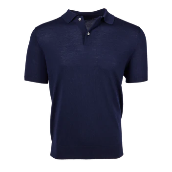Saratoga Short Sleeve Sweater Polo - Maltese Blue