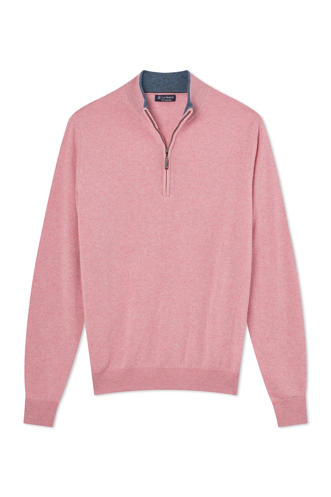 Maxwell Cashmere Quarter Zip - Blush Heather