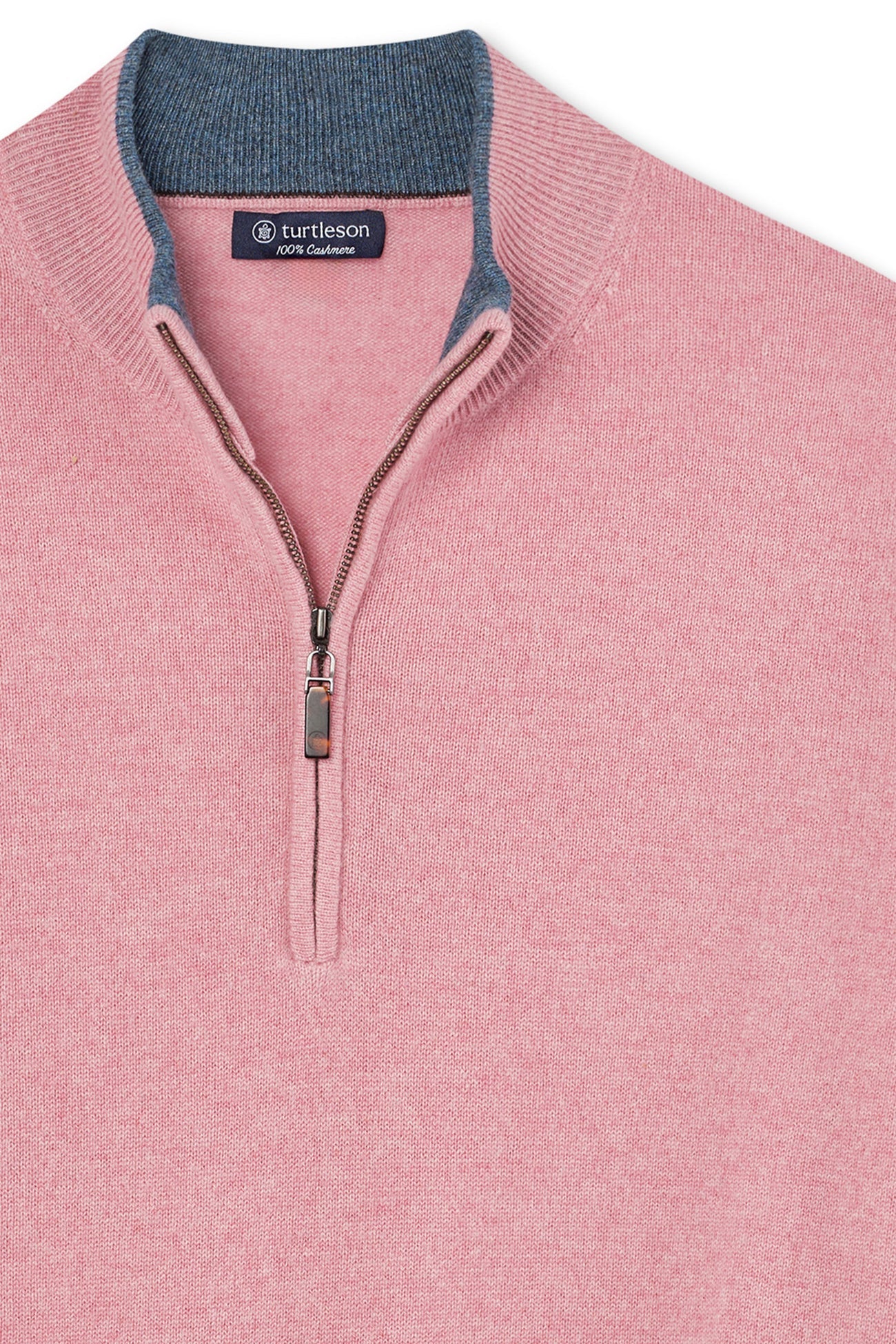 Maxwell Cashmere Quarter Zip - Blush Heather