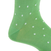 Load image into Gallery viewer, Grass Green with White Dot Cotton Sock
