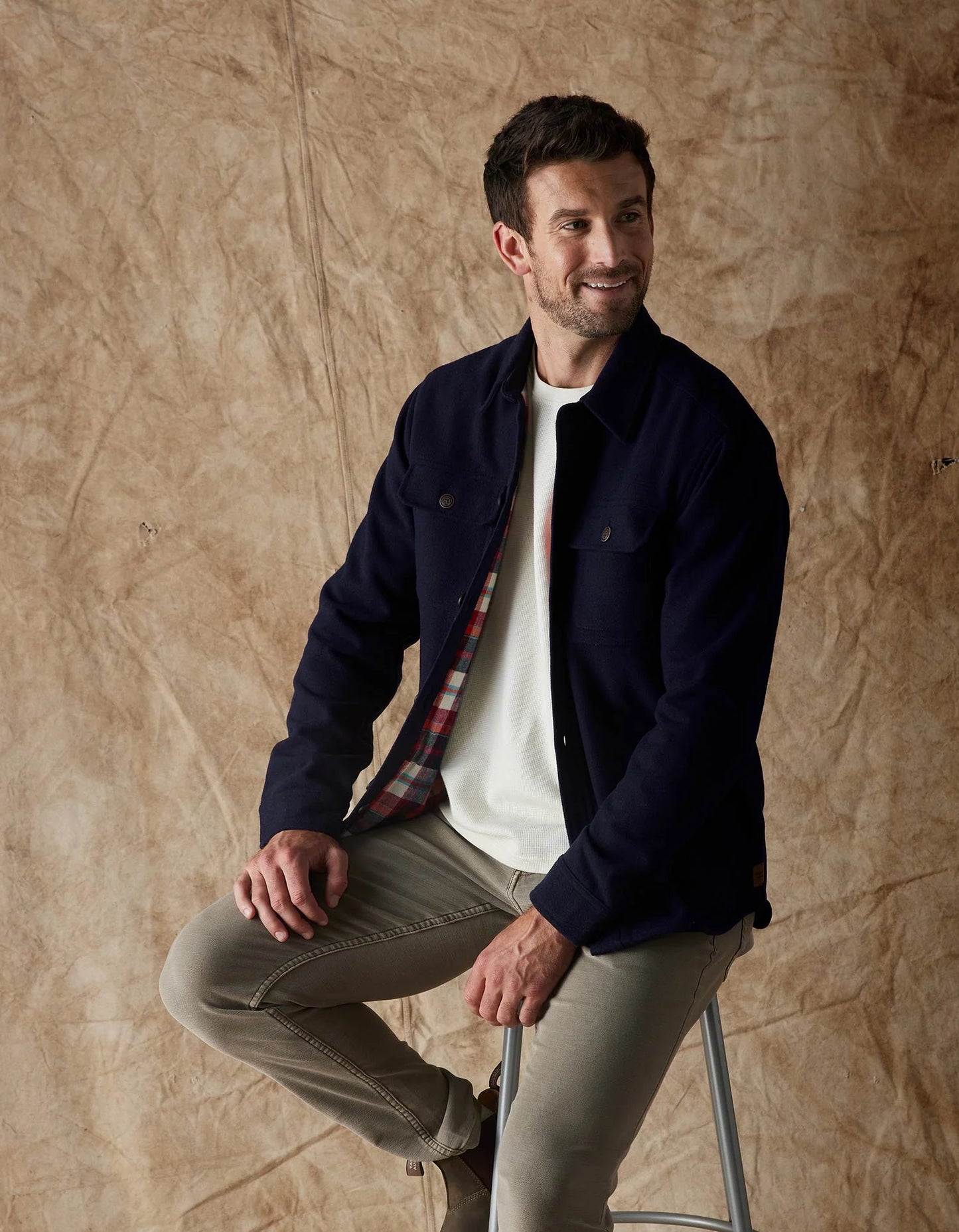Brightside Flannel Lined Workwear Jacket - Navy