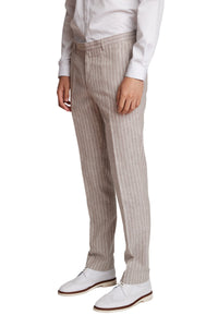 Downing Dress Pants - Tan White Pinstripes