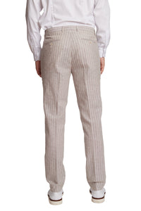 Downing Dress Pants - Tan White Pinstripes