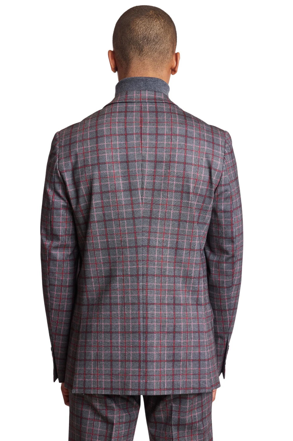 Ashton  - Charcoal Burgundy Pink Check