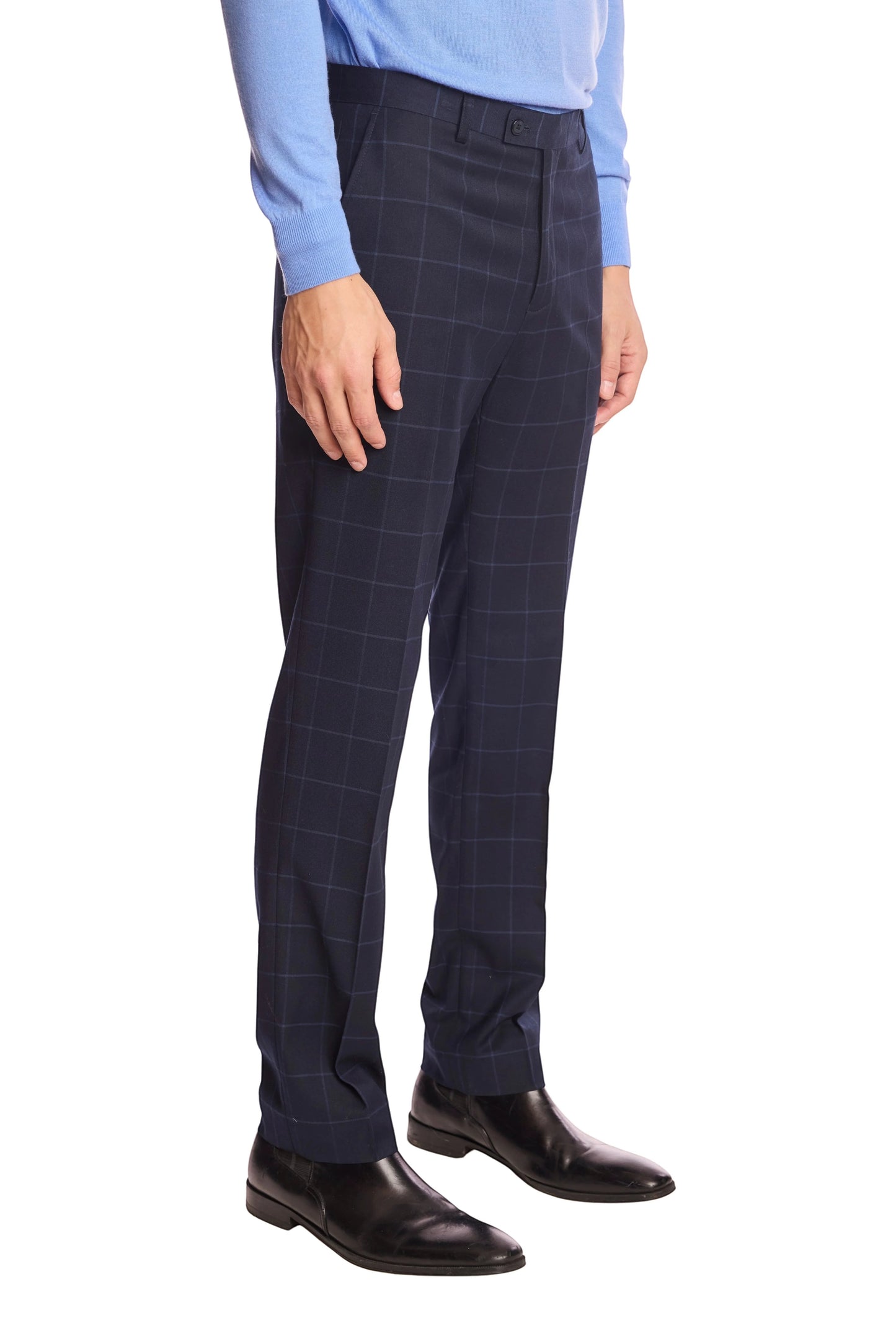 Navy Windowpane Pant