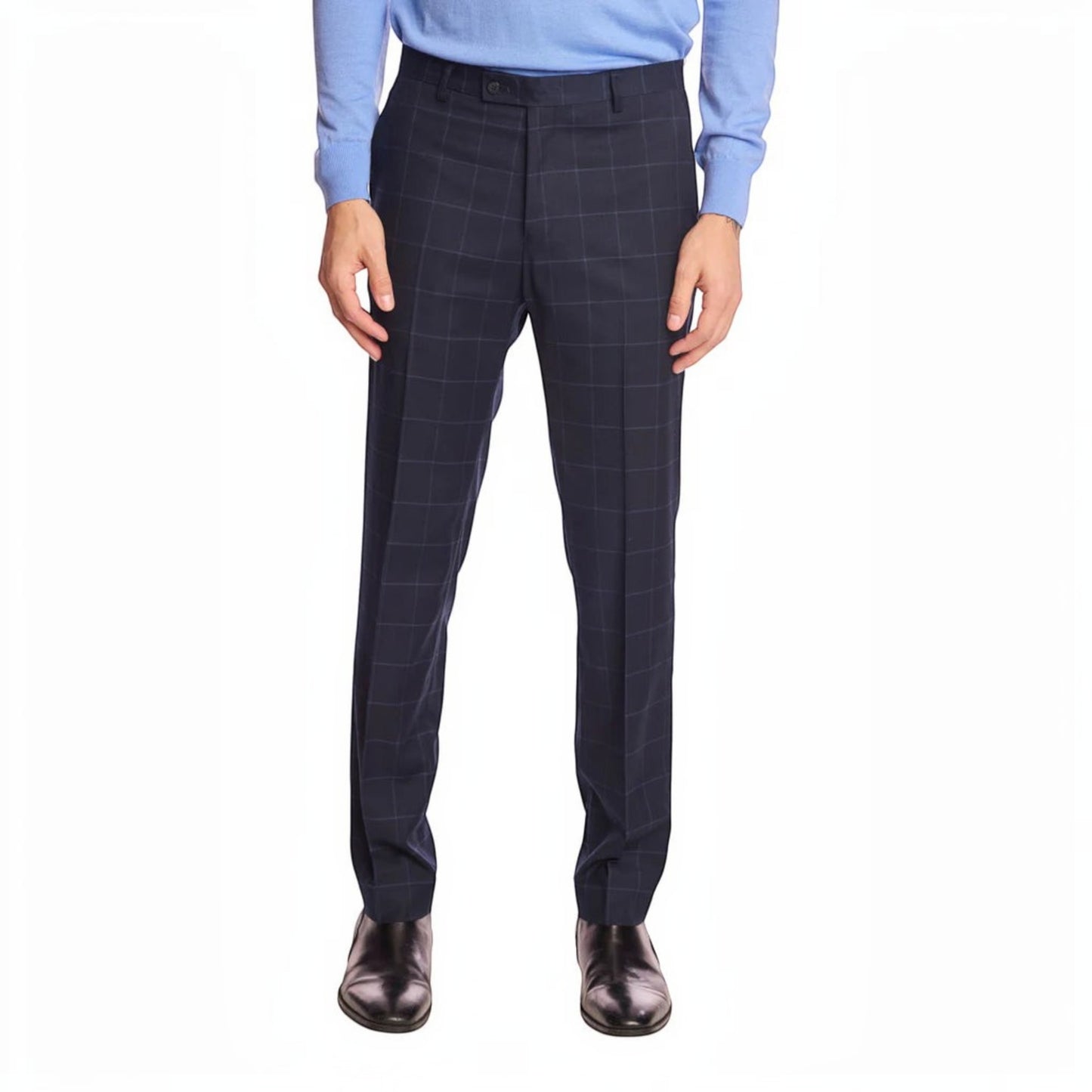Navy Windowpane Pant