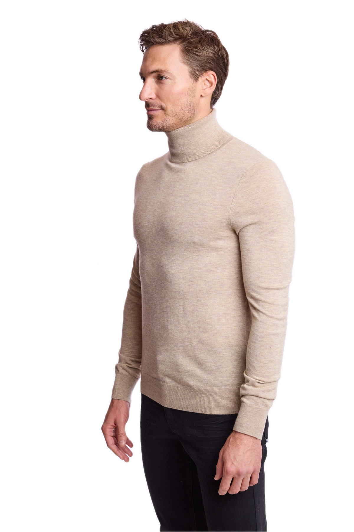 Luxe Fine Gauge Turtleneck  - British Tan