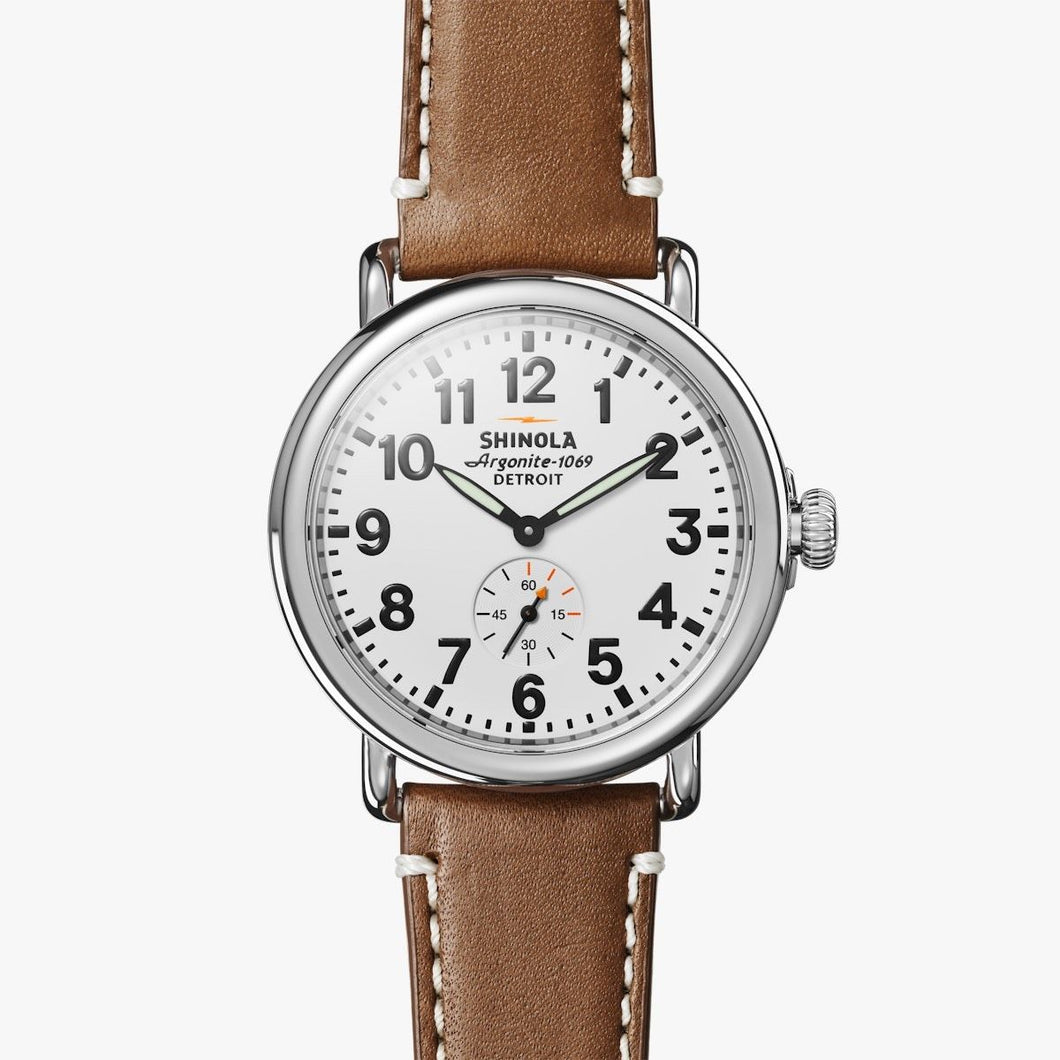 The Runwell 41MM - Tan Leather Strap
