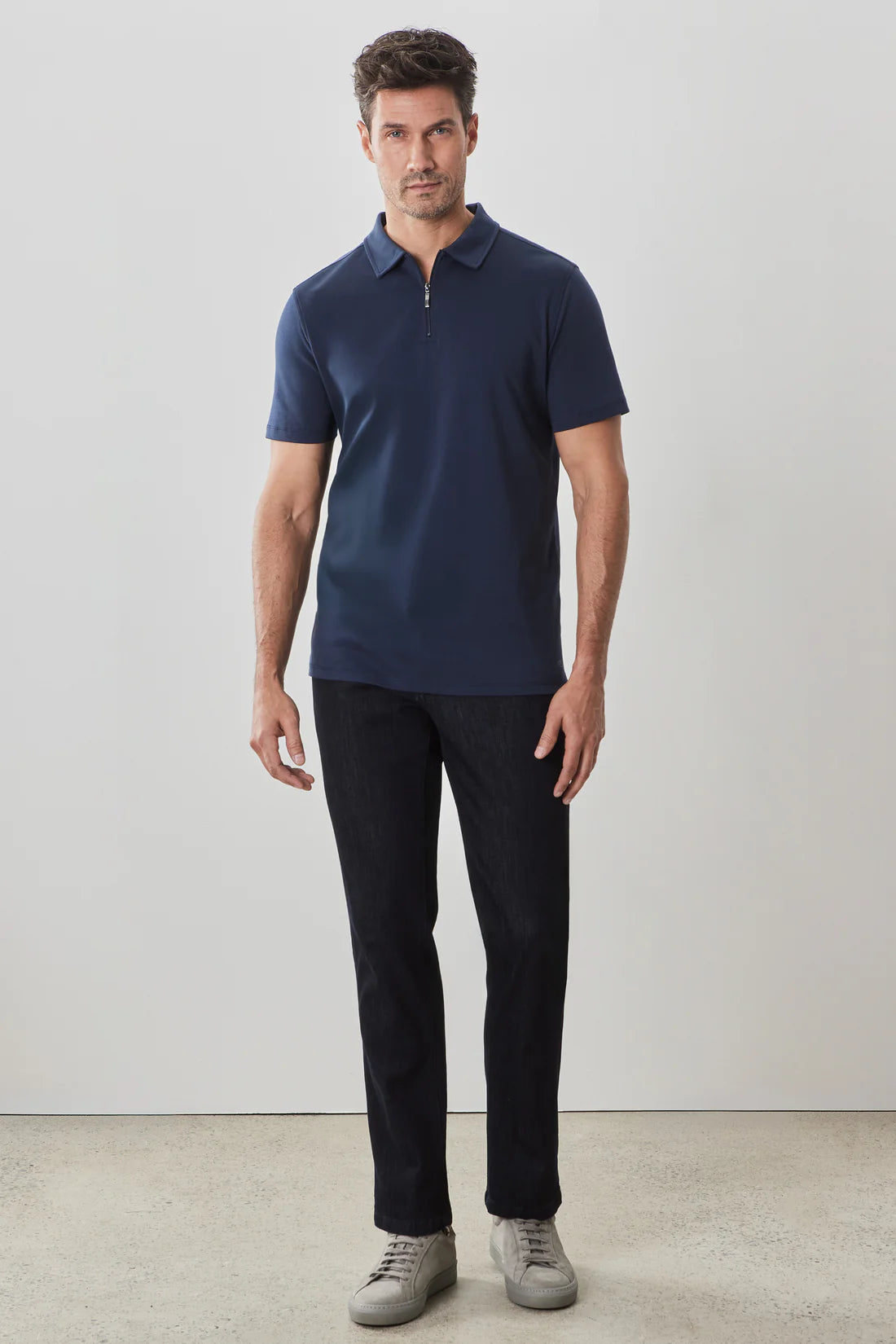 The Barakett Zip Polo - Blue Night