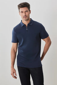 The Barakett Zip Polo - Blue Night