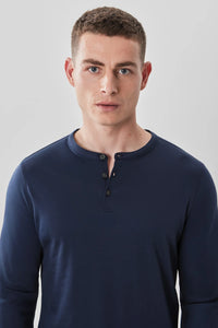 The Barakett Long-Sleeve Henley - Blue Night